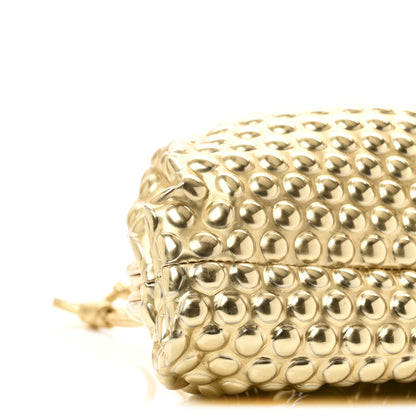 Bottega Veneta Metallic Fabric Bubble Wrap The Mini Pouch Gold 8 of 9