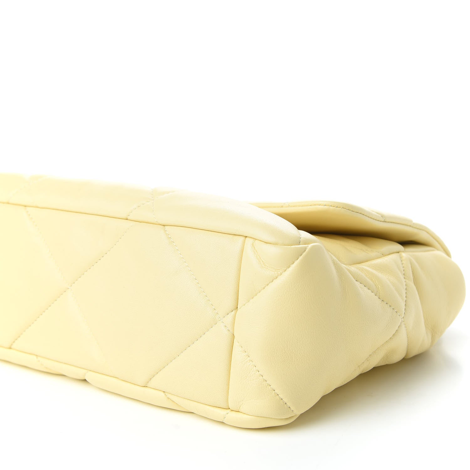 Chanel Lambskin Quilted Large 19 Flap Yellow 6 of 9