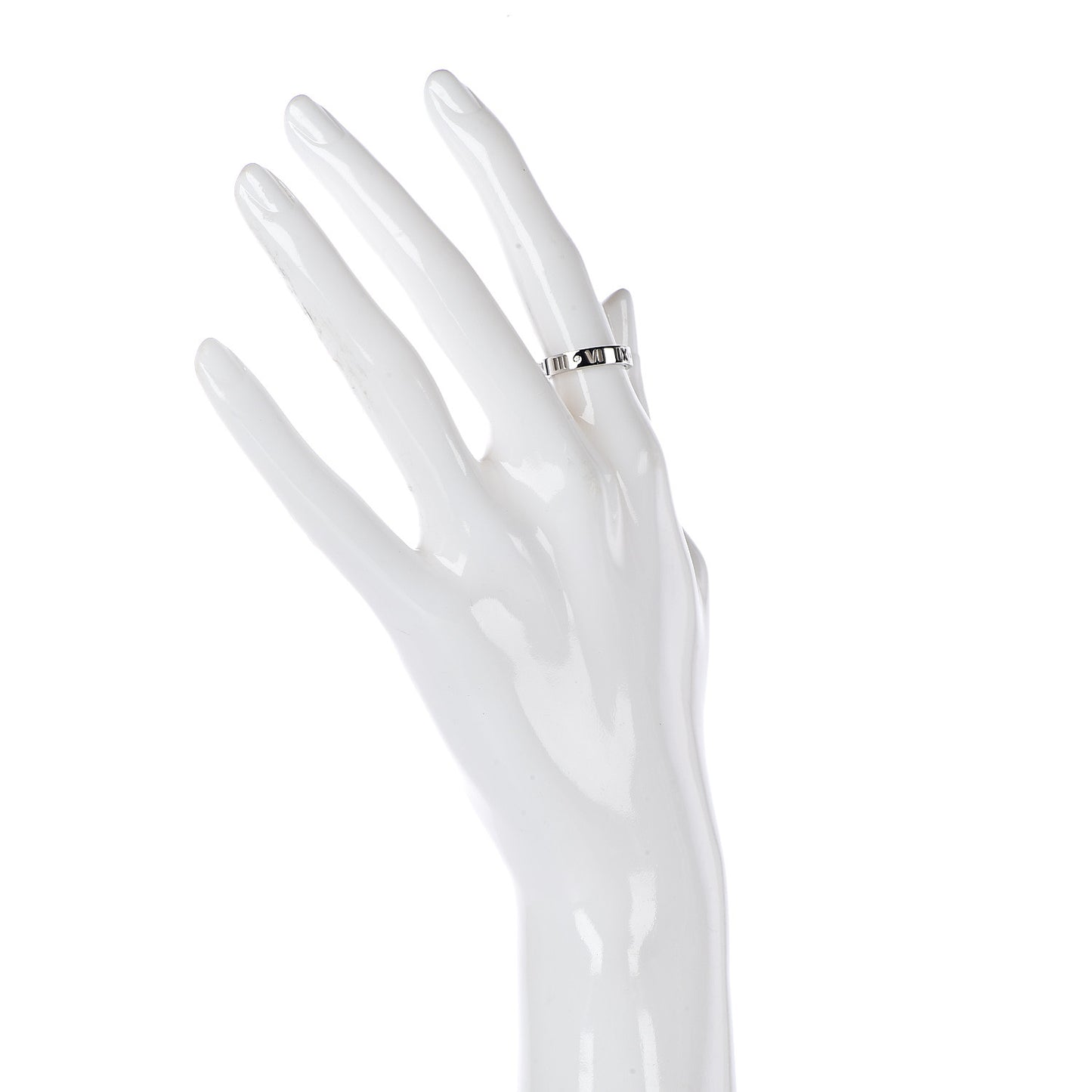 18K White Gold Diamond Atlas Pierced Ring 48 4.5
