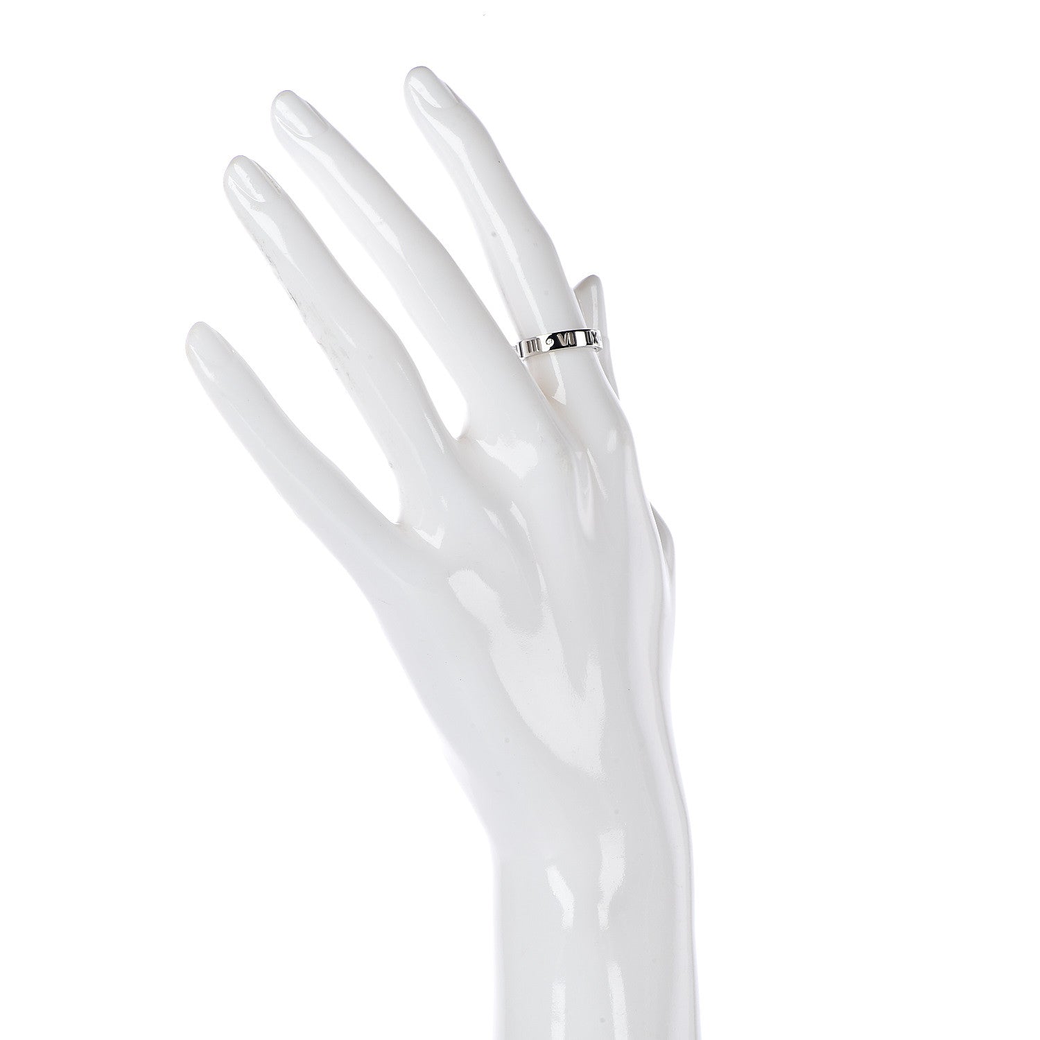 Tiffany 18K White Gold Diamond Atlas Pierced Ring 48 4.5 2 of 4