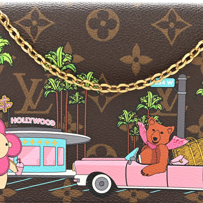 Louis Vuitton Monogram 2021 Christmas Animation Hollywood Pochette Felicie Chain Wallet Fuchsia 11 of 18