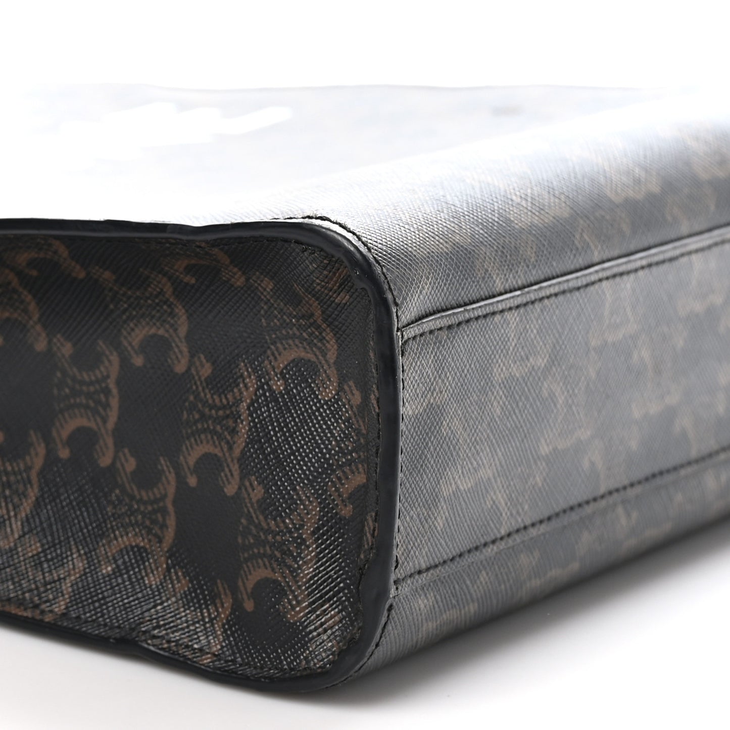 Triomphe Canvas Calfskin Small Vertical Cabas Tan