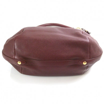 Prada Leather Shoulder Bag Wine 4 of 12