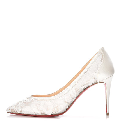 Christian Louboutin Lace Satin Neoalto 85 Pumps 36 White 1 of 8