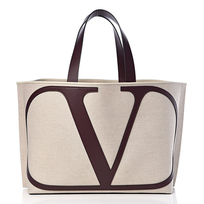 Valentino Garavani Canvas Large Escape Tote Natural Brown 3 of 10