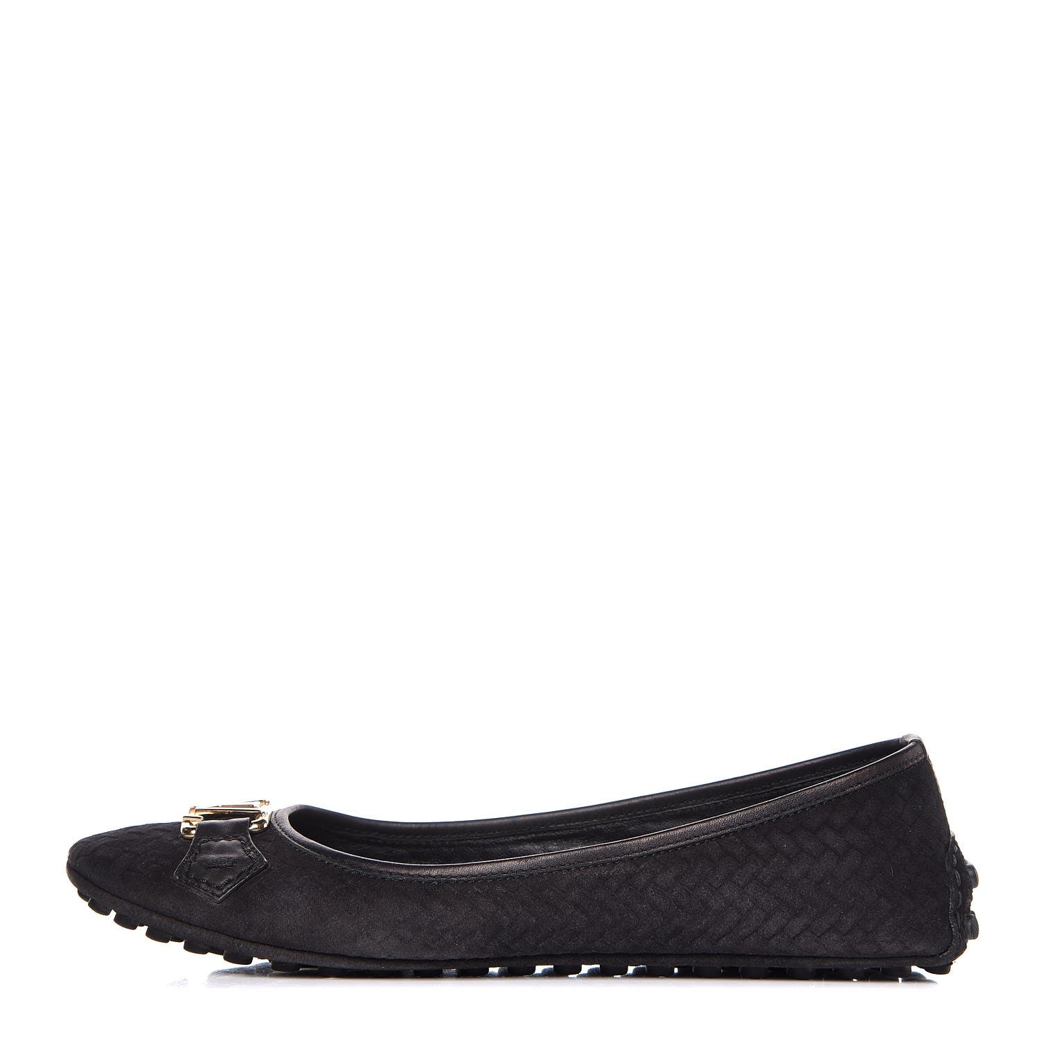 Louis Vuitton Woven Suede Oxford Ballerina Flats 37 Black 1 of 12