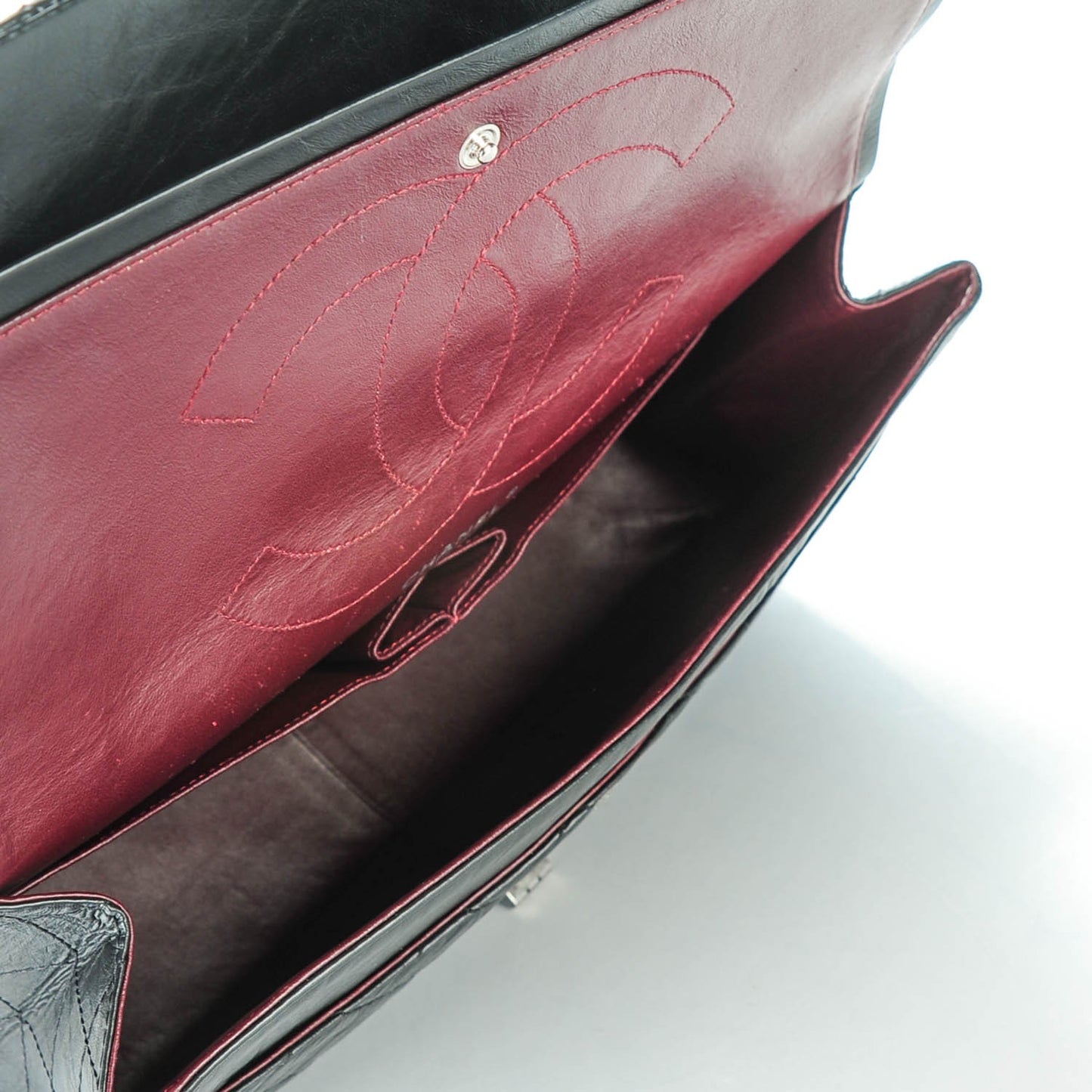 Aged Calfskin Quilted 2.55 Reissue 227 Flap Black