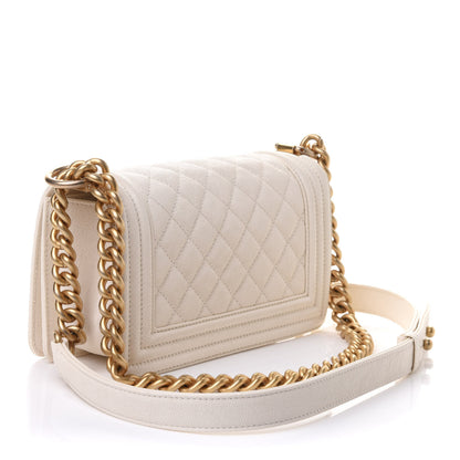 Chanel Caviar Quilted Small Boy Flap White 2 of 9