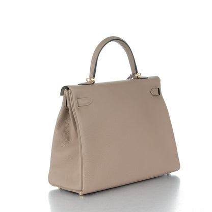 Hermes Togo Kelly Retourne 35 Gris Tourterelle 3 of 26