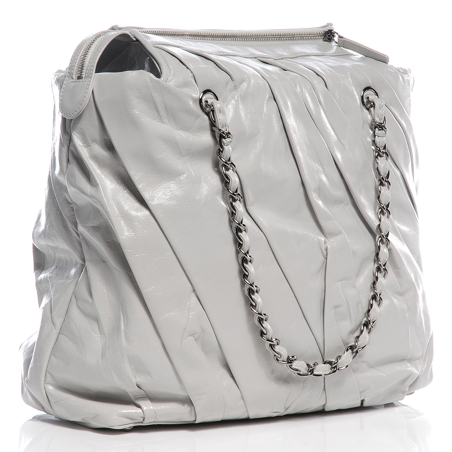 Chanel Leather CC Twisted Medium Tote Gray 3 of 8