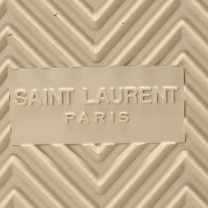 Saint Laurent Calfskin Embroidered Court Classic Sneakers 38 White Black 7 of 9