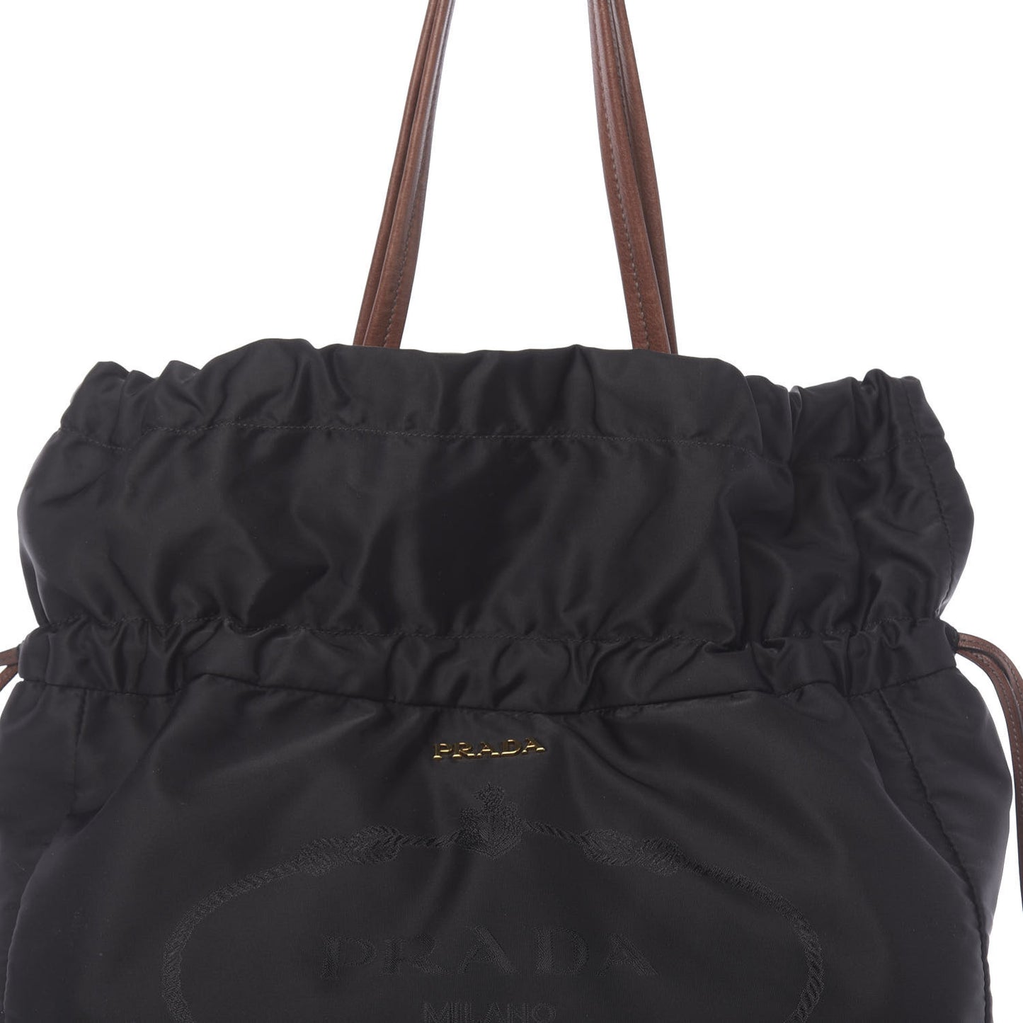 Tessuto Nylon Jacquard Logo Tote Black