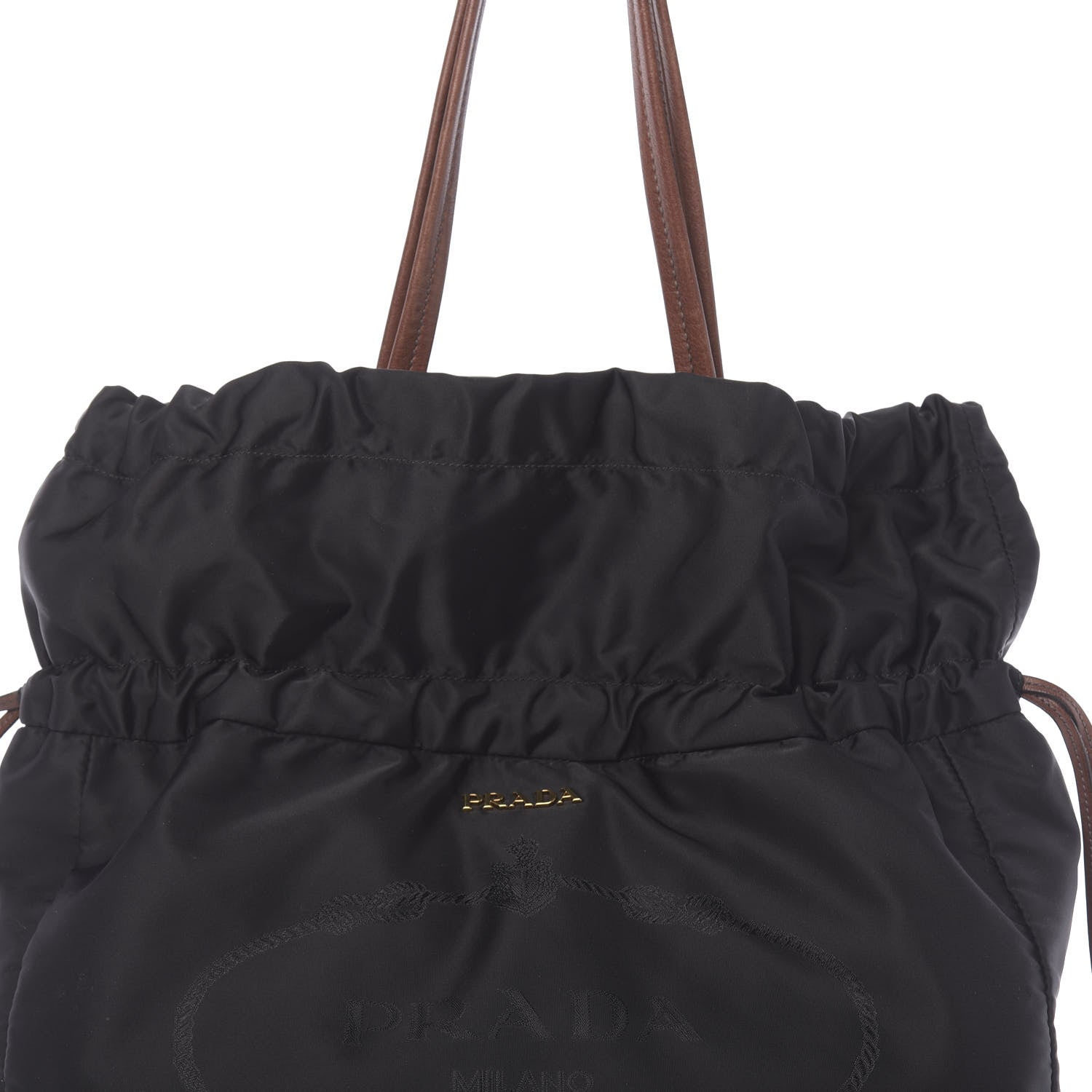 Prada Tessuto Nylon Jacquard Logo Tote Black 13 of 13