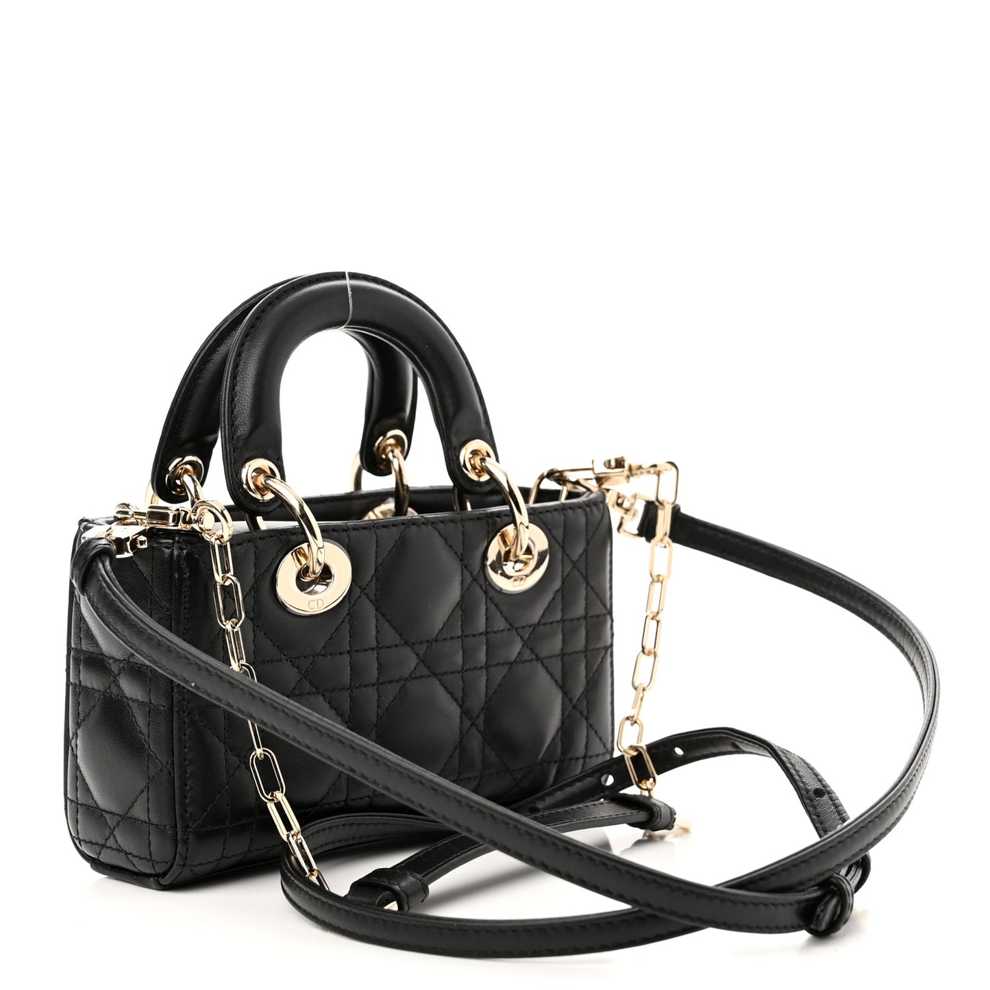 Lambskin Cannage Micro Lady D-Joy Black