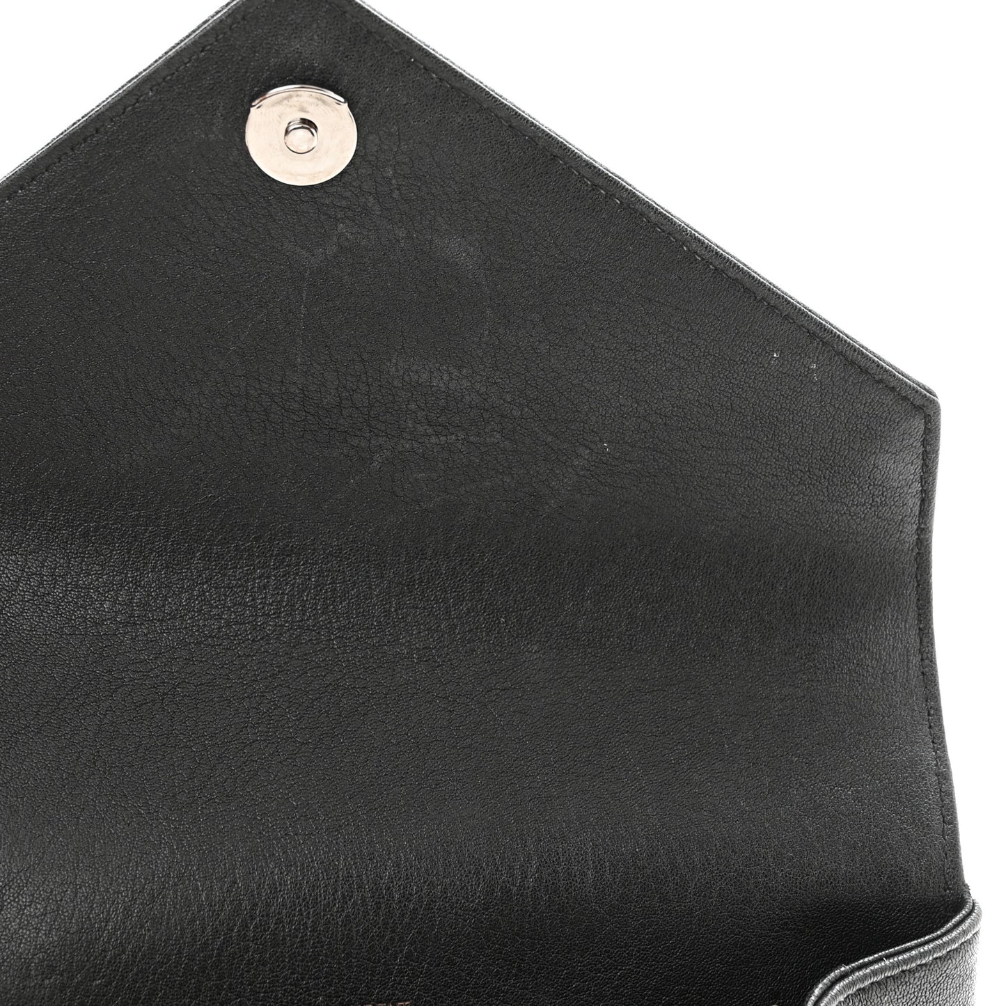 Sheepskin Matelasse Chevron Monogram Medium College Bag Black