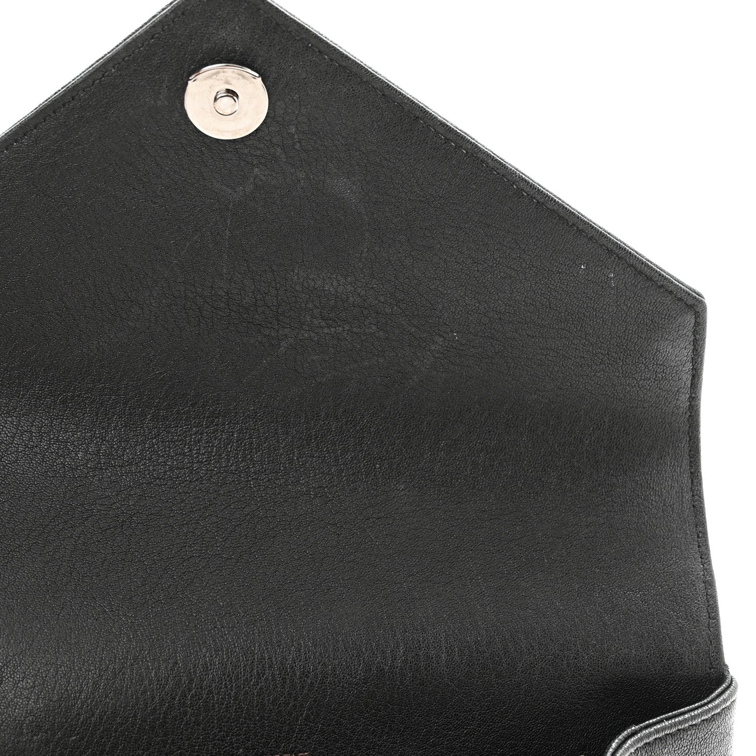 Saint Laurent Sheepskin Matelasse Chevron Monogram Medium College Bag Black 12 of 13