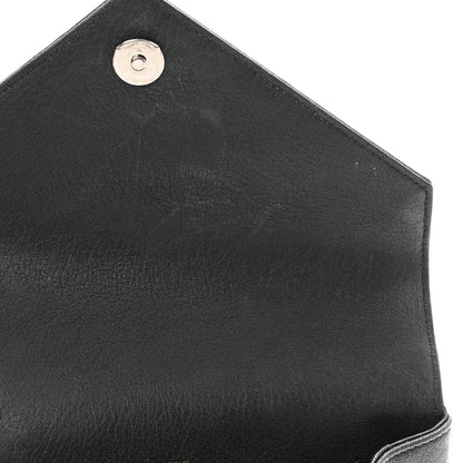 Saint Laurent Sheepskin Matelasse Chevron Monogram Medium College Bag Black 12 of 13