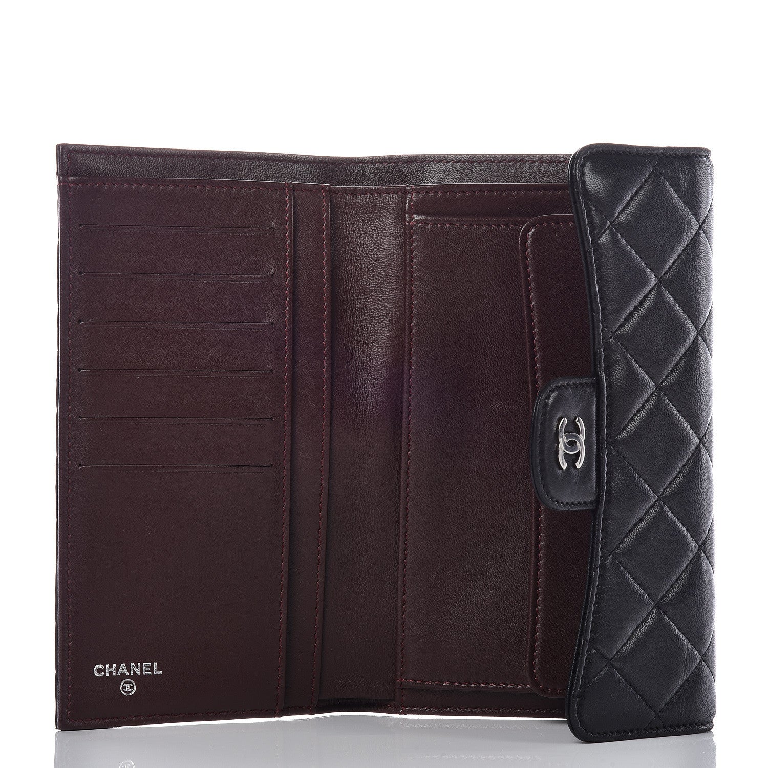 Chanel Lambskin Quilted Large Flap Wallet Black 5 of 13