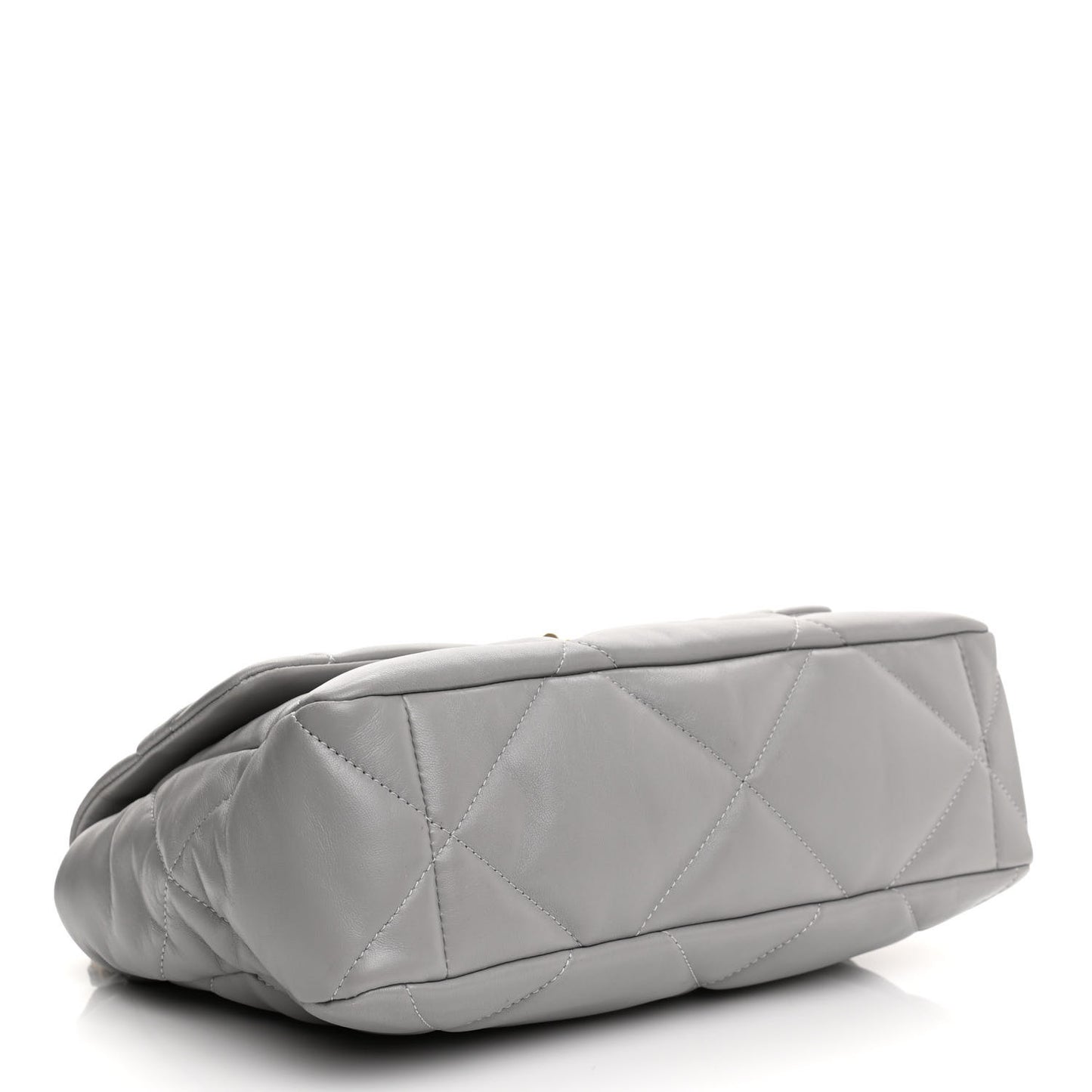 Lambskin Quilted Large Chanel 19 Flap Grey