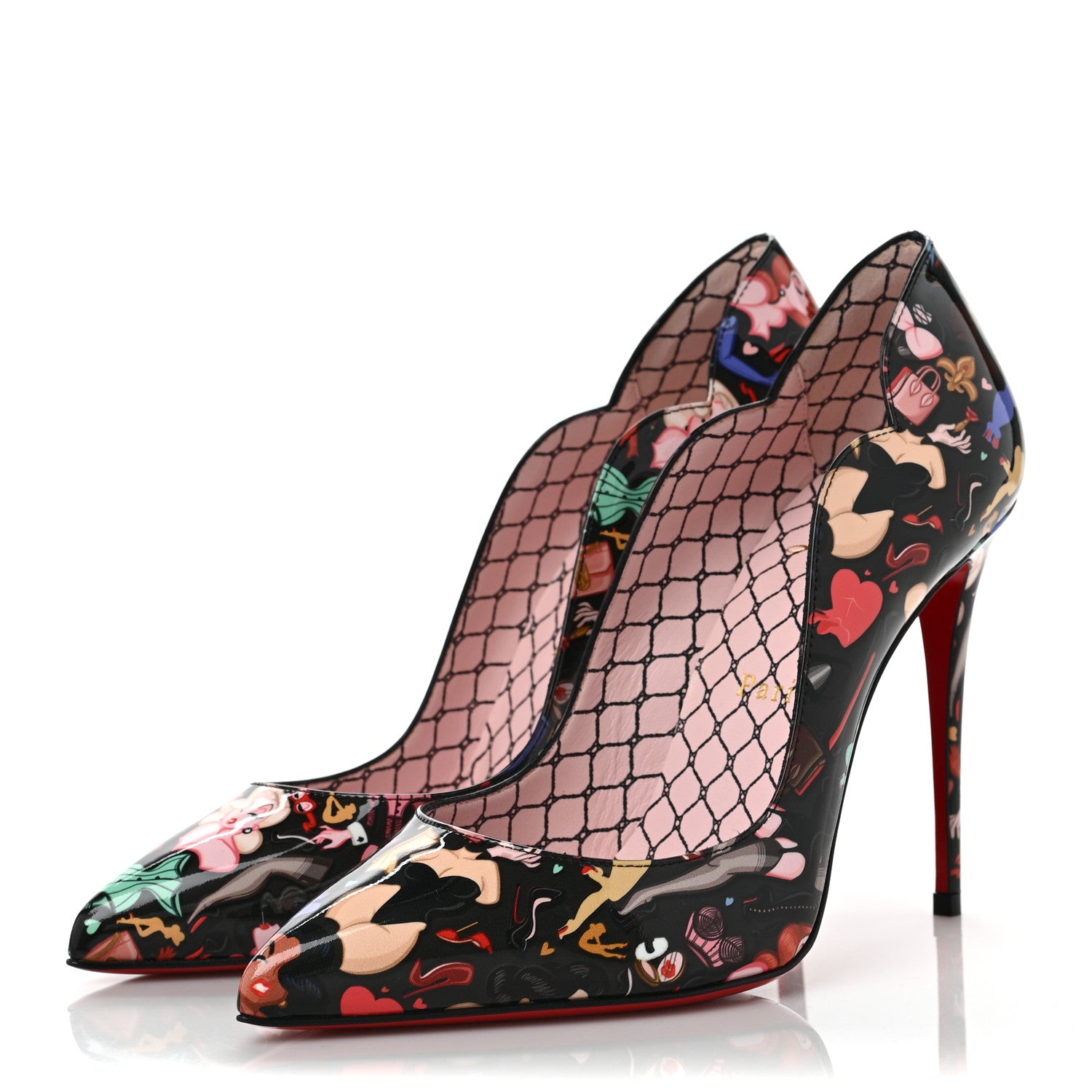 Christian Louboutin Patent Hot Chick 100 Pumps 37 Multicolor 3 of 8