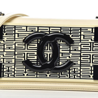 Chanel Lambskin Plexiglass Seamless Greek Horizontal Boy Brick Flap Dark White 13 of 13