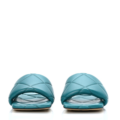 Bottega Veneta Nappa Quilted Rubber Lido Flat Sandals 39 Duck Green 2 of 7