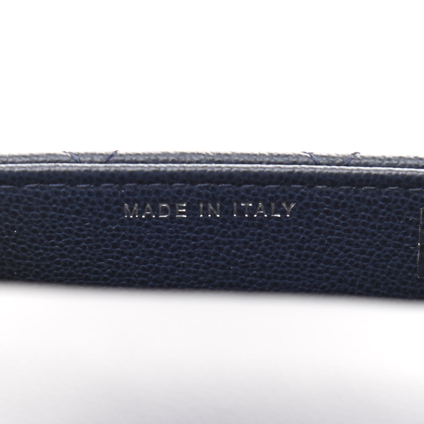 Grained Calfskin Quilted CC Box Clutch With Chain Navy
