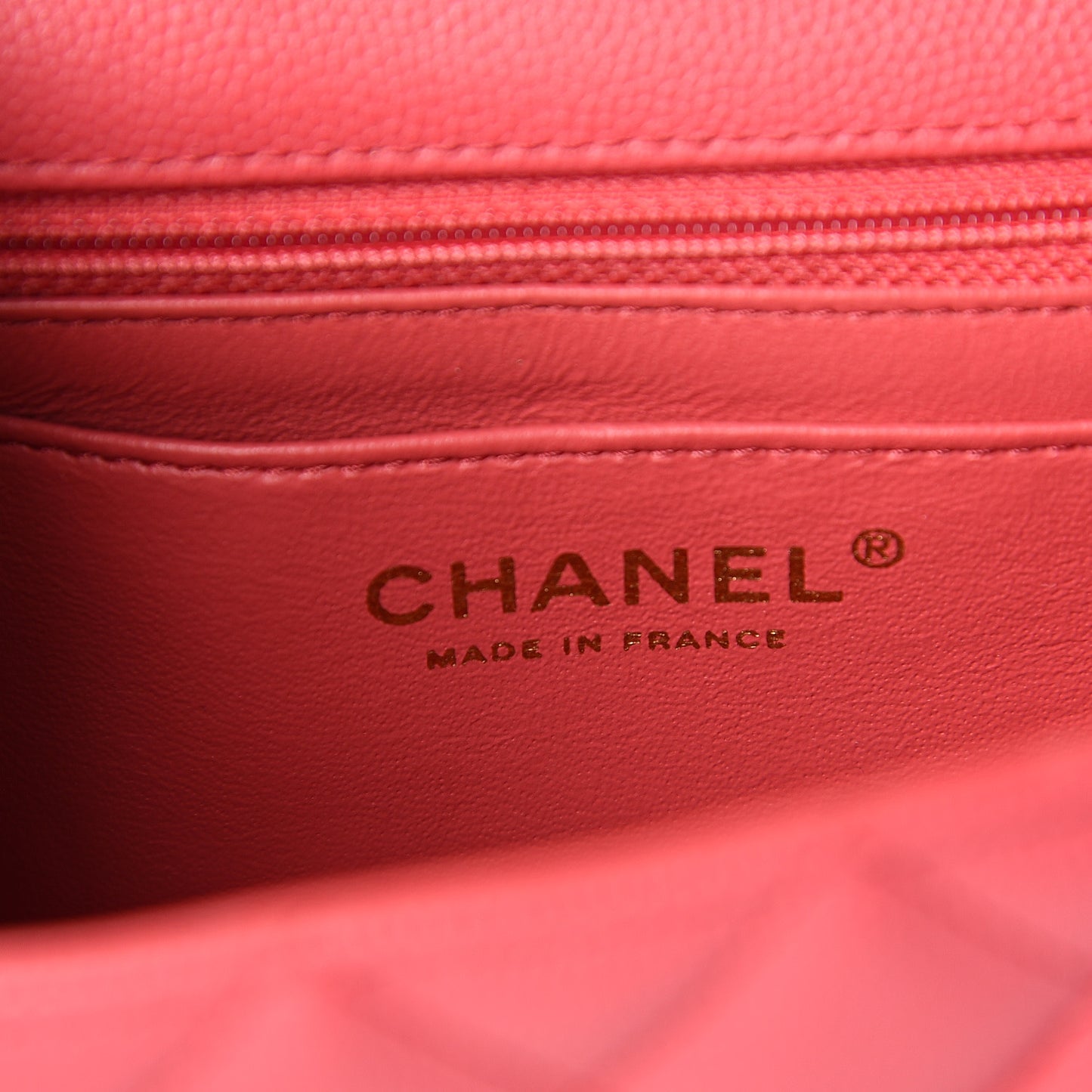Caviar Quilted Mini Rectangular Flap Dark Pink