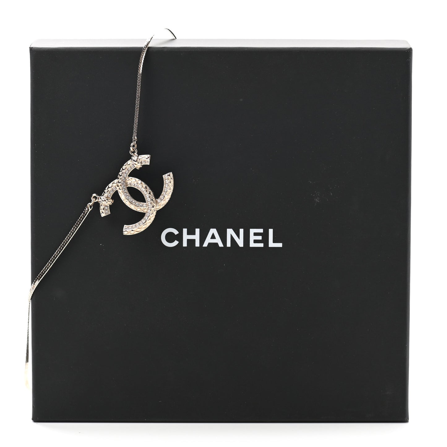 Crystal CC Chain Necklace Gold
