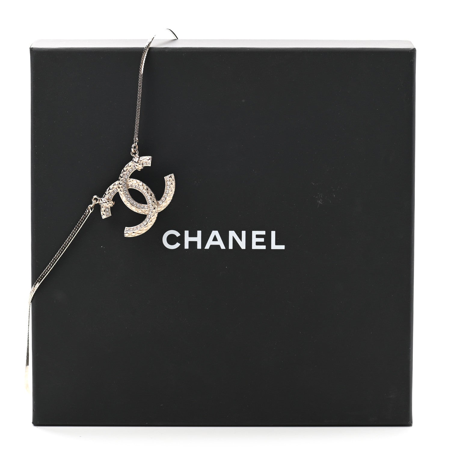 Chanel Crystal CC Chain Necklace Gold 7 of 7