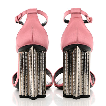 Louis Vuitton Satin Crystal Silhouette Sandals 39 Pink 5 of 14