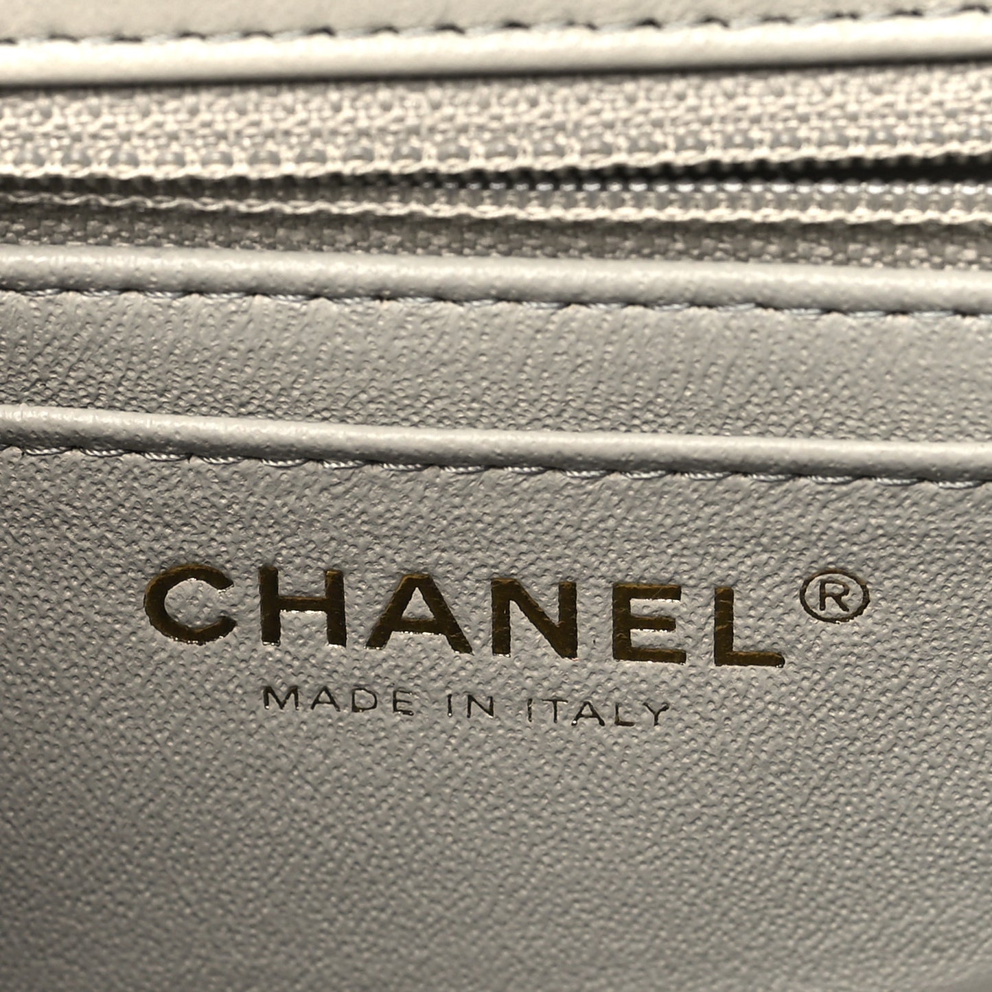 Lambskin Quilted Mini Rectangular Flap Grey