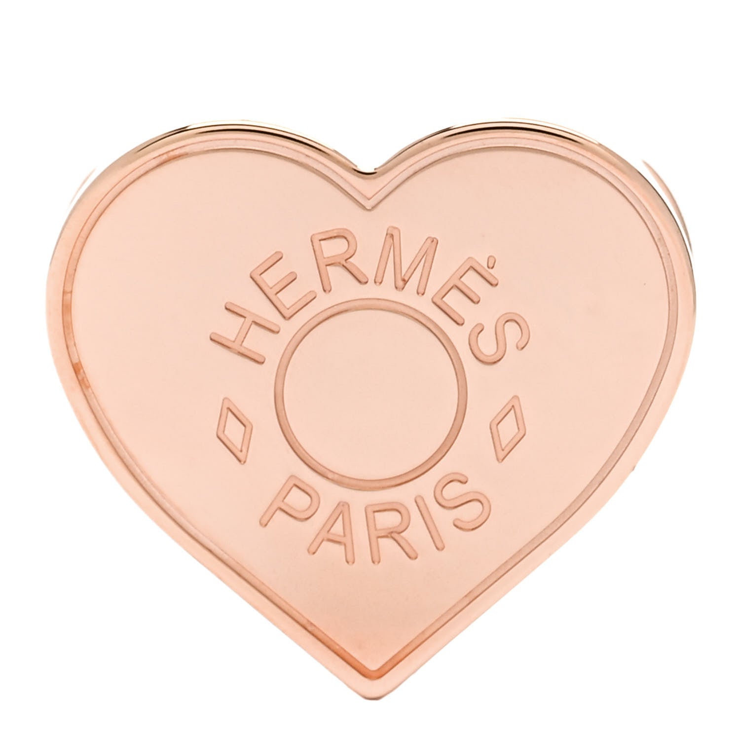 Hermes Rose Gold Plated Brass Mini Coeur Twilly Scarf Ring 1 of 5
