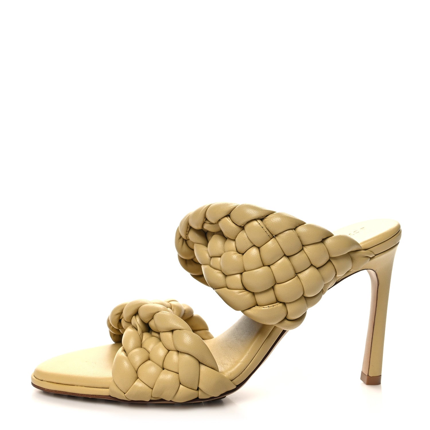 Bottega Veneta Nappa Twisted Padded Intrecciato Curve Slide Sandals 37 Tapioca 1 of 7