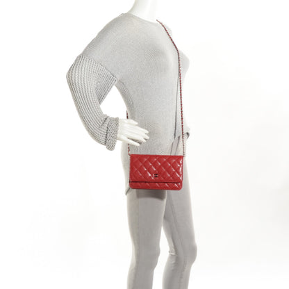 Chanel Caviar Quilted Wallet On Chain WOC Dark Red 2 of 9