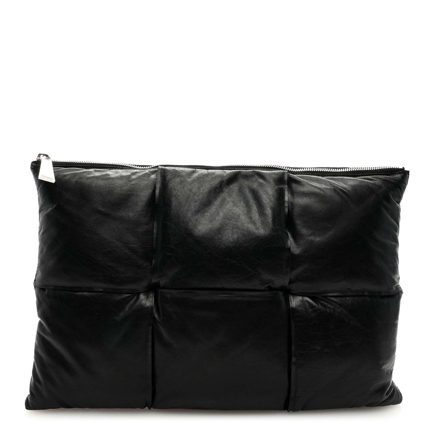 Bottega Veneta Calfskin Maxi Intrecciato Clutch Black 1 of 6