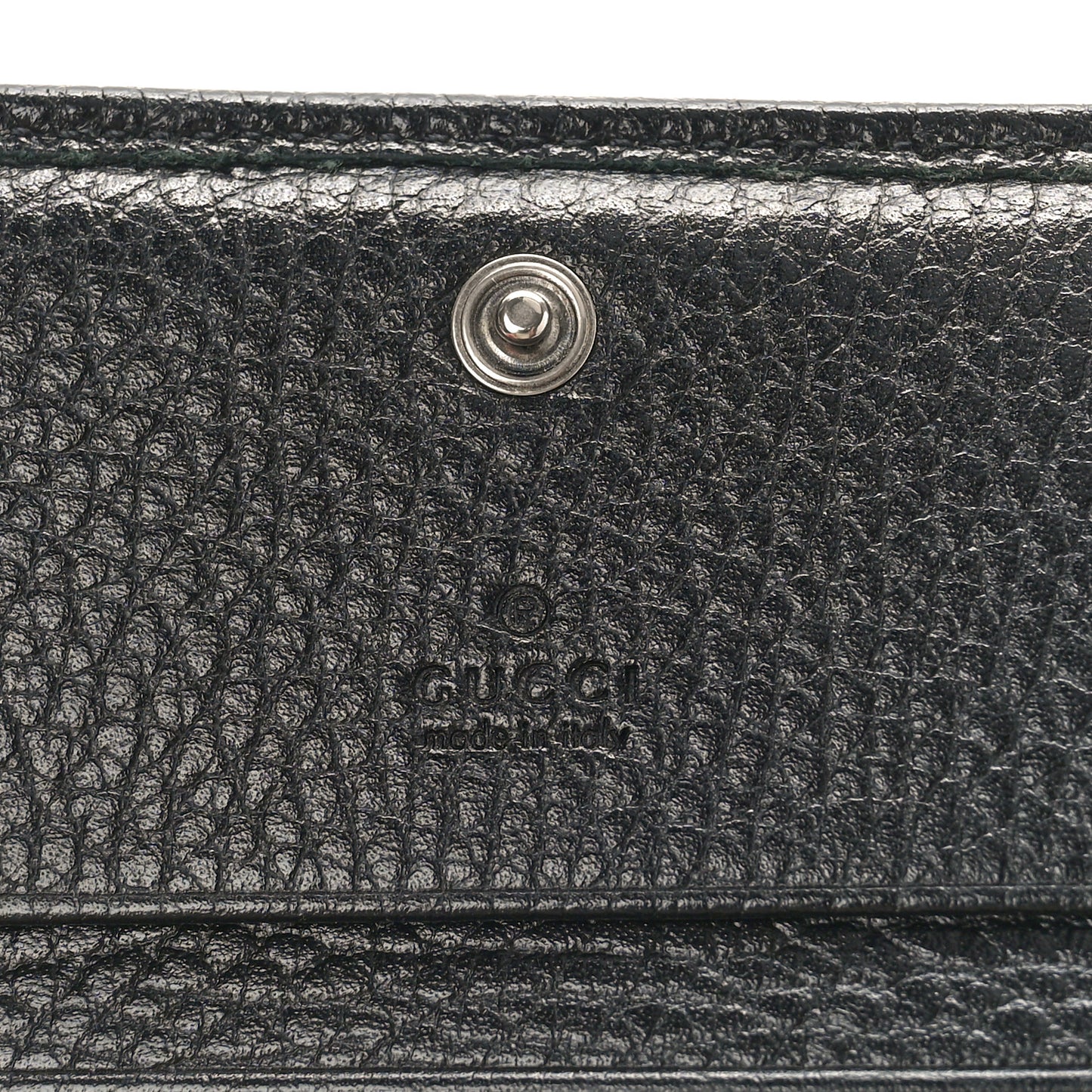 Dollar Calfskin Enamel Monochrome GG Marmont Card Case Black