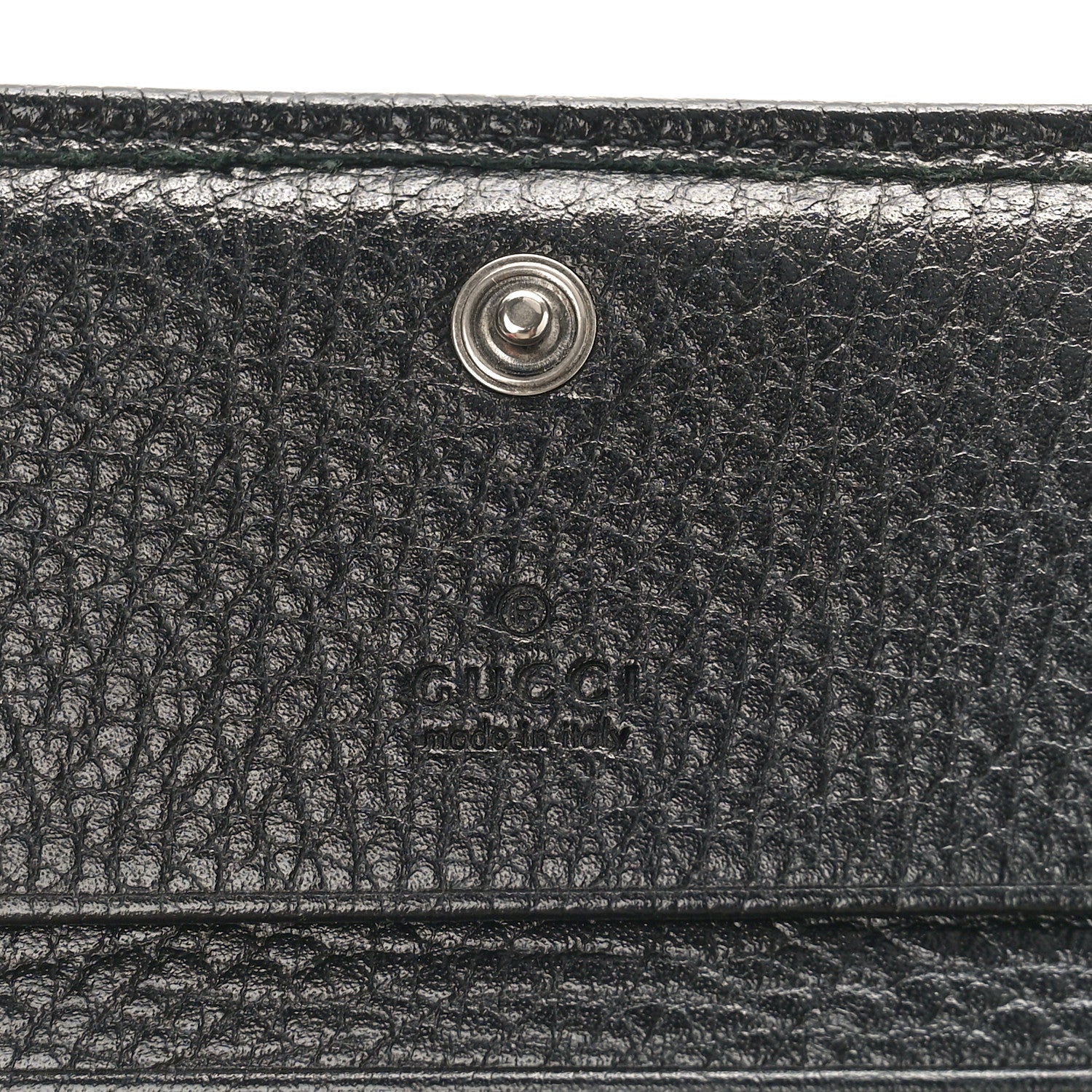 Gucci Dollar Calfskin Enamel Monochrome GG Marmont Card Case Black 6 of 8