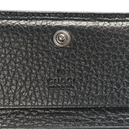 Gucci Dollar Calfskin Enamel Monochrome GG Marmont Card Case Black 6 of 8