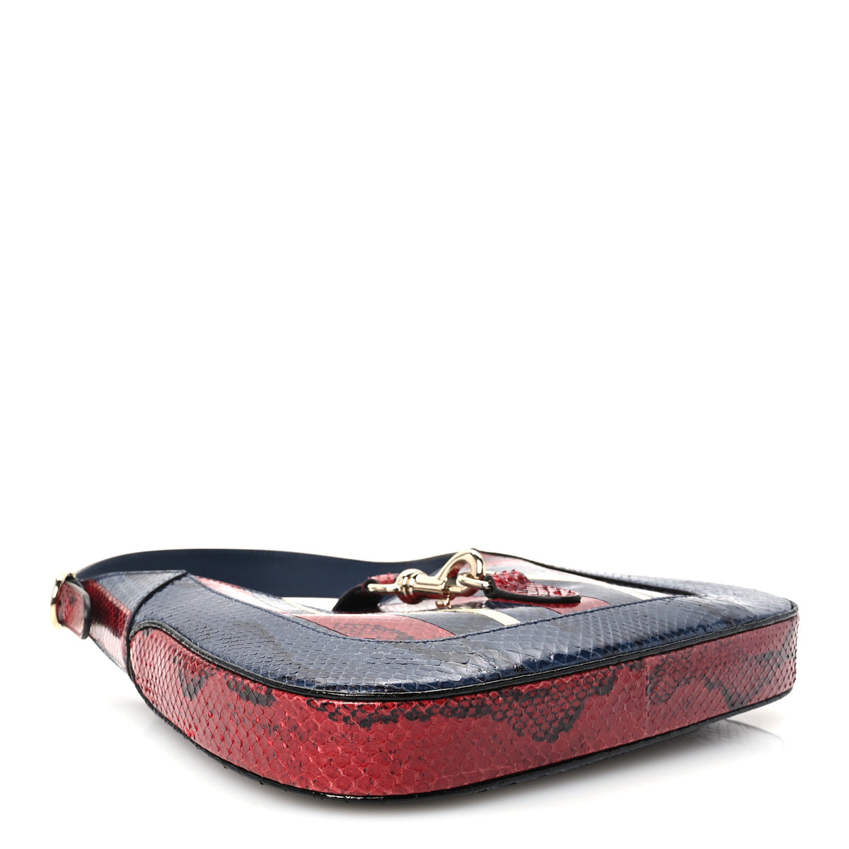 Snakeskin Web Small Jackie 1961 Hobo Rosso Ancora Blue