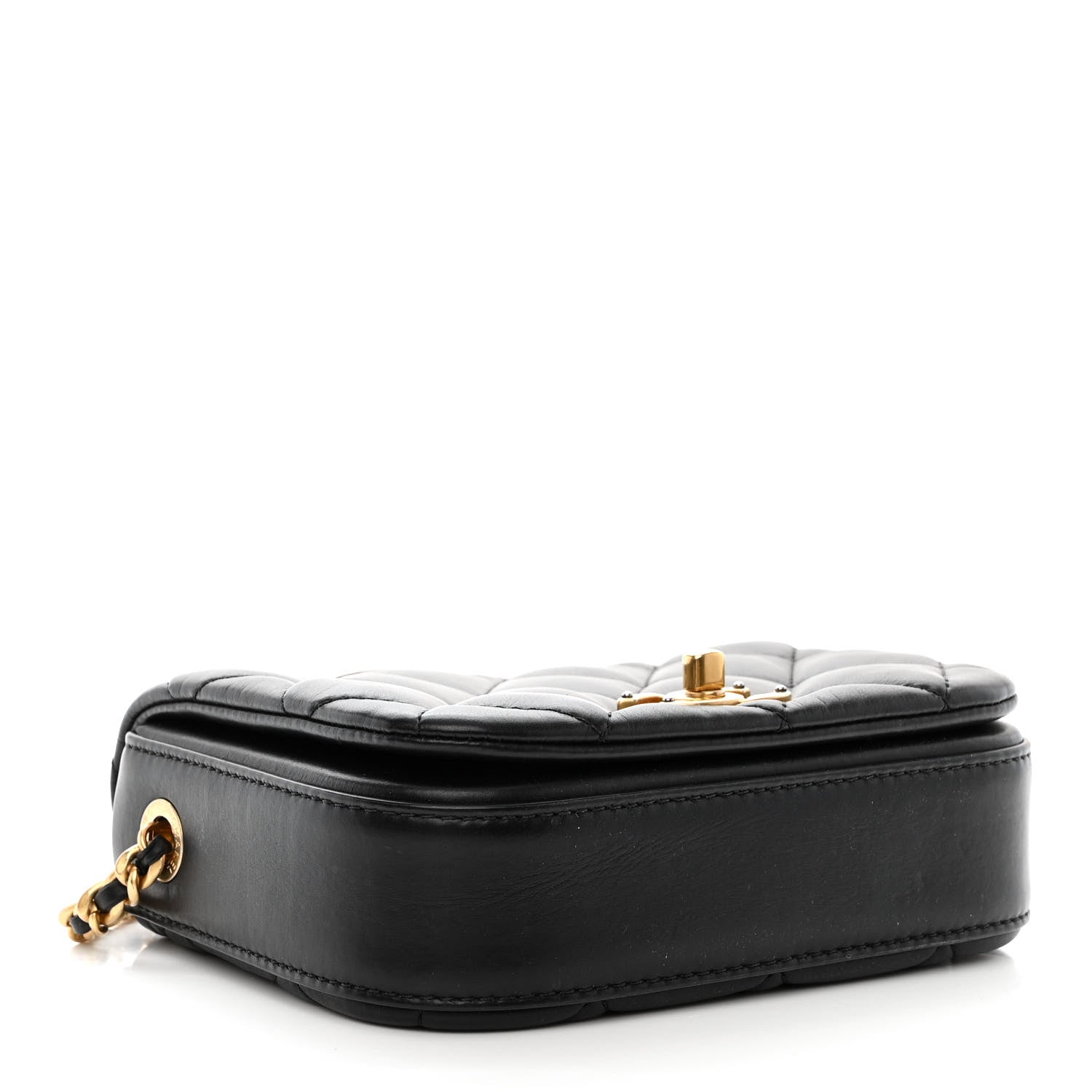 Chanel Calfskin Quilted Mini Nailed CC Flap Bag Black 4 of 13