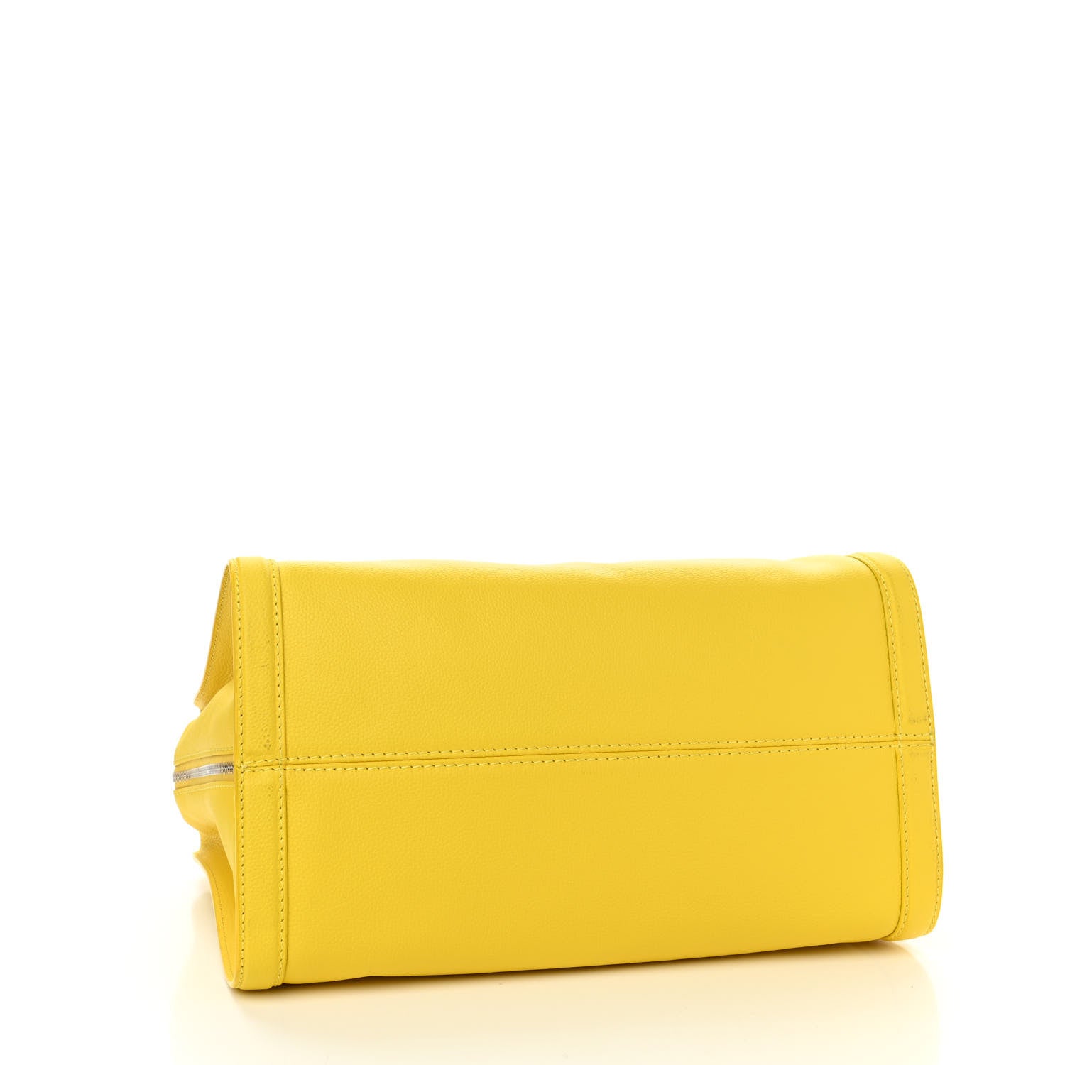 Alexander McQueen Pebbled Calfskin Large Skull Padlock Zip Around Tote Yellow 4 of 13
