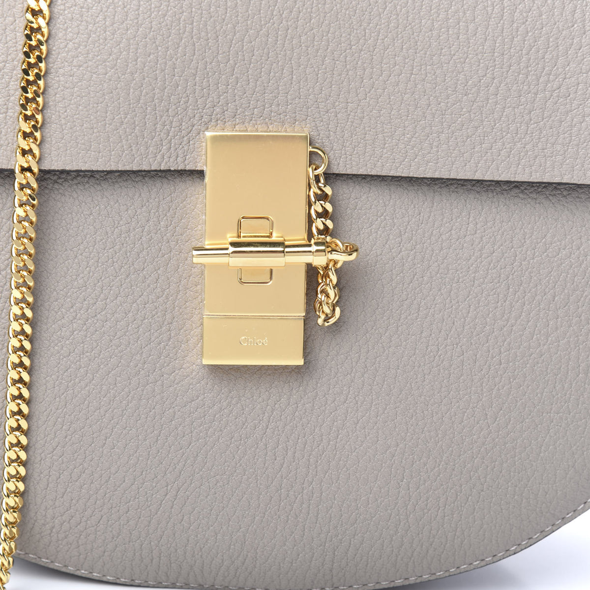 Grained Lambskin Drew Shoulder Bag Motty Grey
