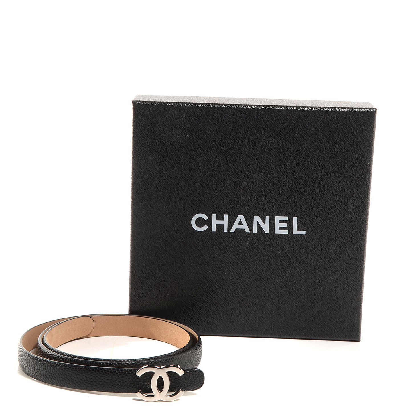 Caviar CC Logo Skinny Belt 75 30 Black