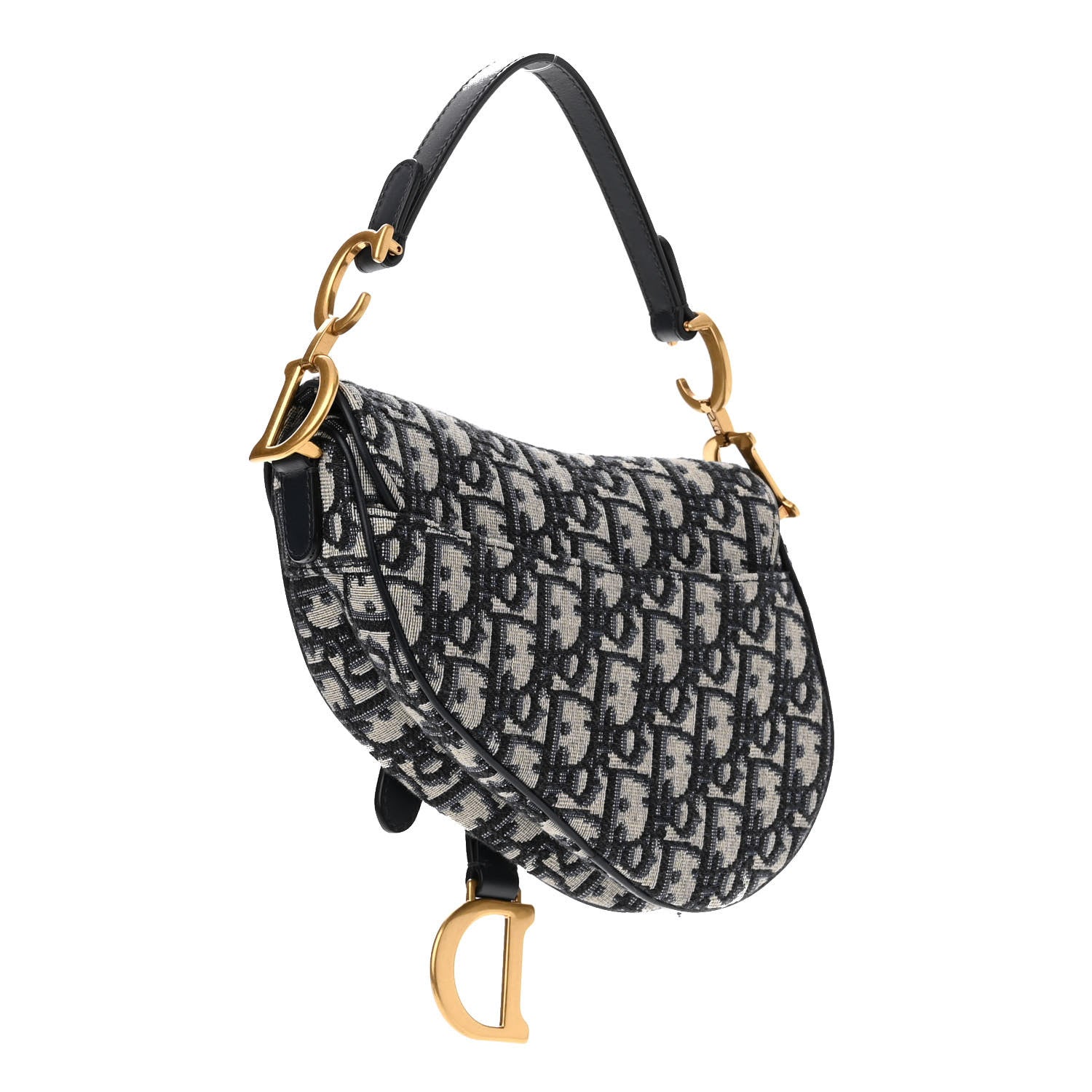Christian Dior Oblique Mini Saddle Bag Blue 3 of 11