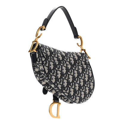 Christian Dior Oblique Mini Saddle Bag Blue 3 of 11