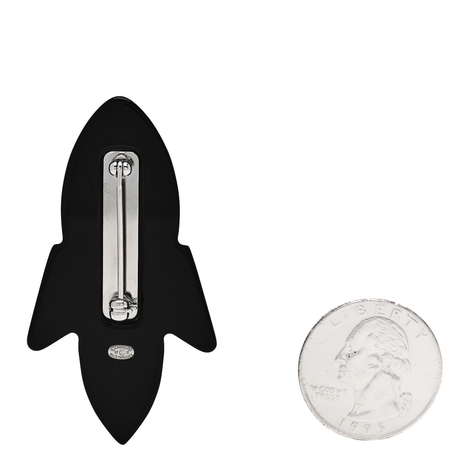 Chanel Glittered Resin Pearl CC Rocket Brooch Multicolor 2 of 4