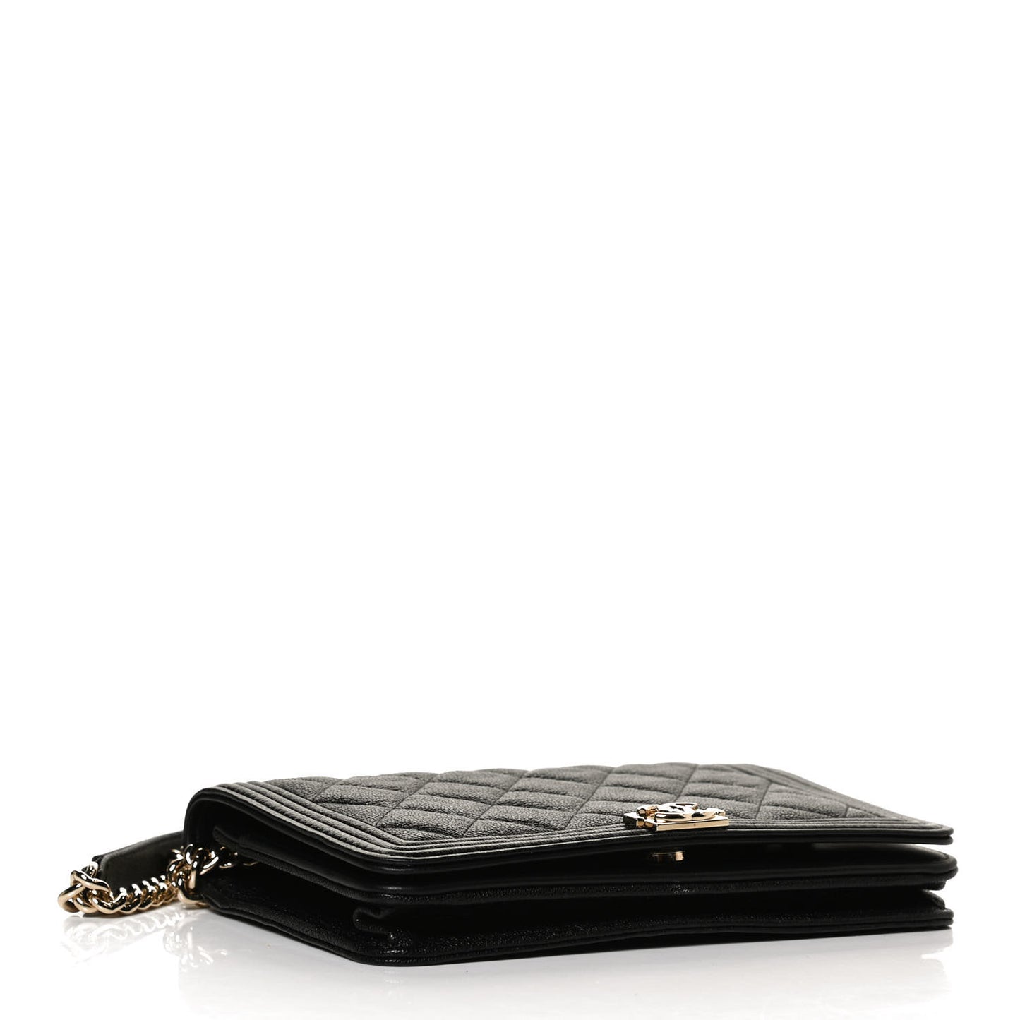 Caviar Quilted Boy Wallet On Chain WOC Black