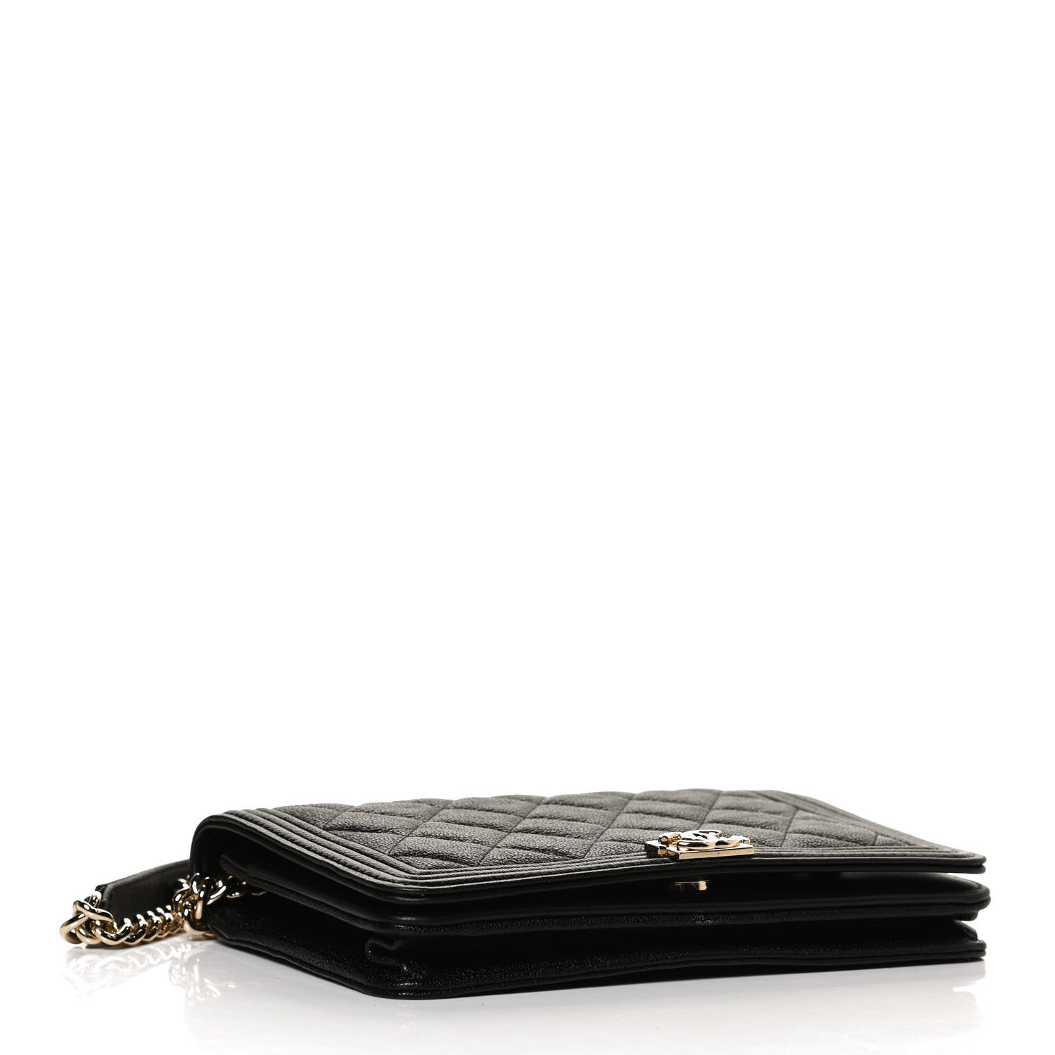 Chanel Caviar Quilted Boy Wallet On Chain WOC Black 4 of 12