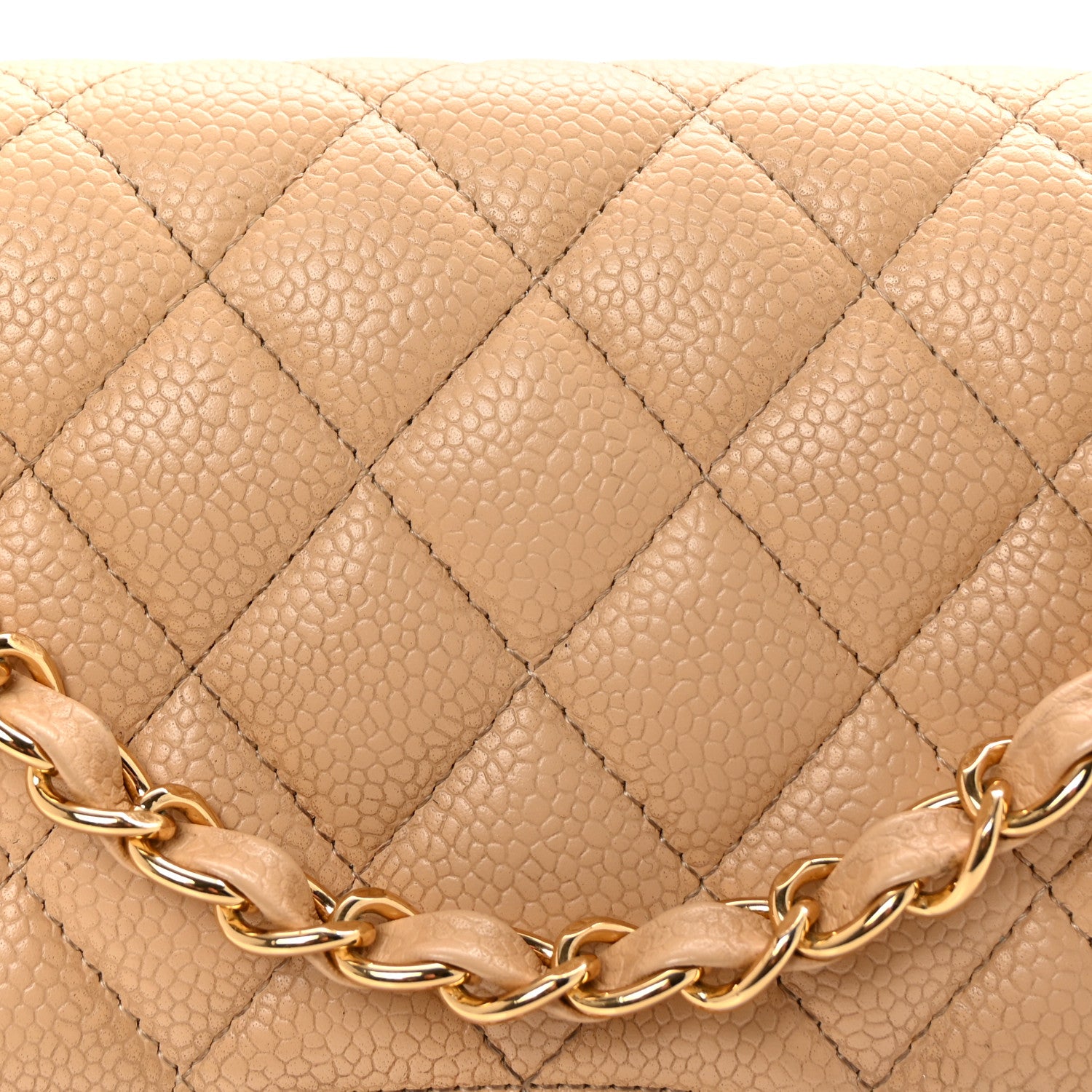 Chanel Caviar Quilted Medium Double Flap Beige 8 of 10